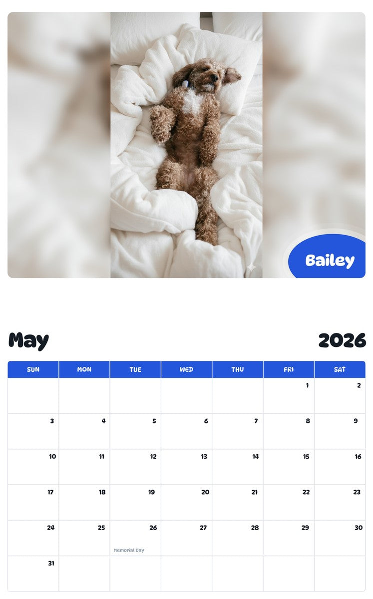 2026 - 2027 Bailey - Pawidols Pet Calendar