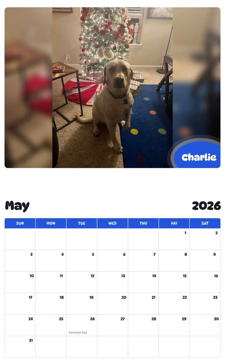 2026 - 2027 Charlie - Pawidols Pet Calendar