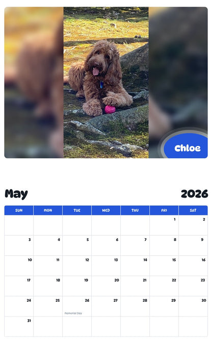 2026 - 2027 Chloe - Pawidols Pet Calendar