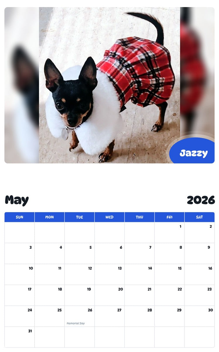 2026 - 2027 Jazzy - Pawidols Pet Calendar