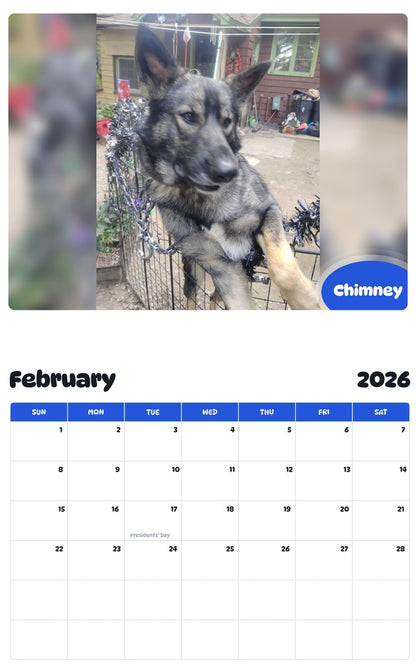 October 2025 - September 2026 Chimney - Pawidols Pet Calendar
