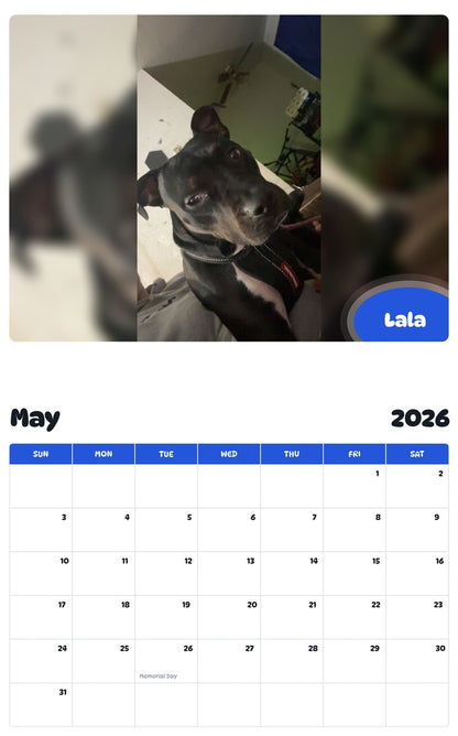 2026 - 2027 Lala - Pawidols Pet Calendar