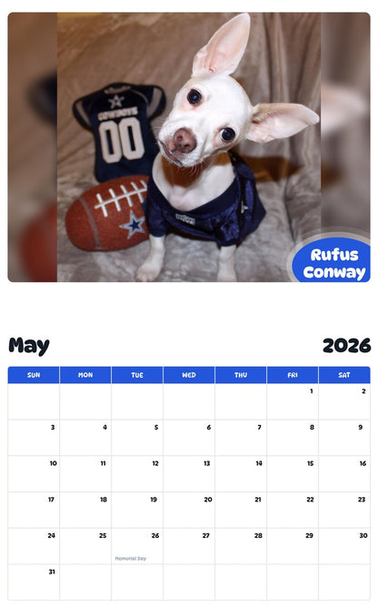 2026 - 2027 Rufus Conway - Pawidols Pet Calendar