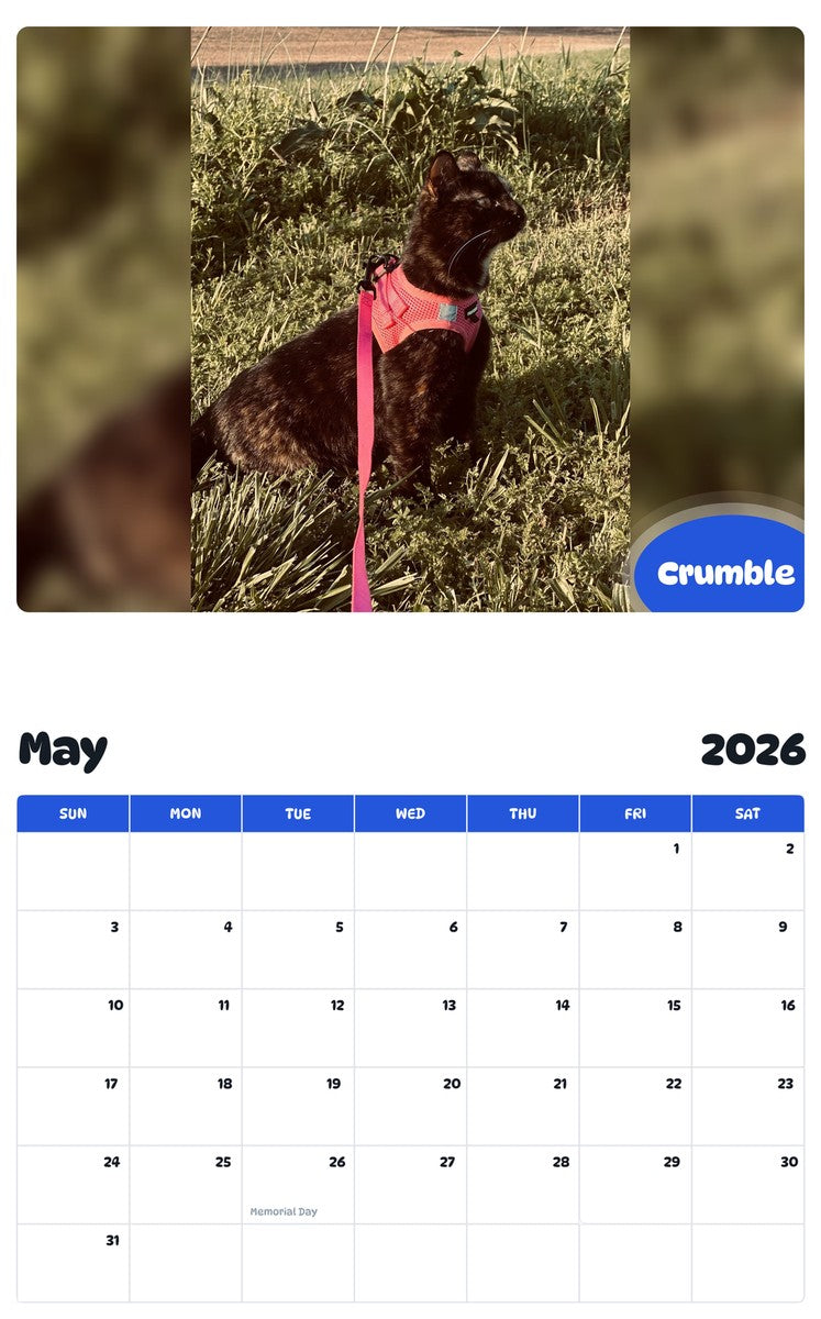 2026 - 2027 Crumble - Pawidols Pet Calendar