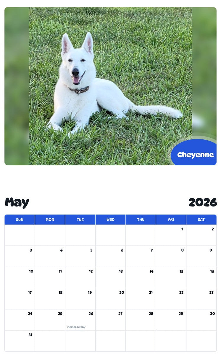 2026 - 2027 Cheyenne - Pawidols Pet Calendar