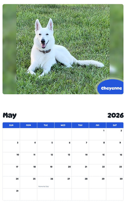2026 - 2027 Cheyenne - Pawidols Pet Calendar