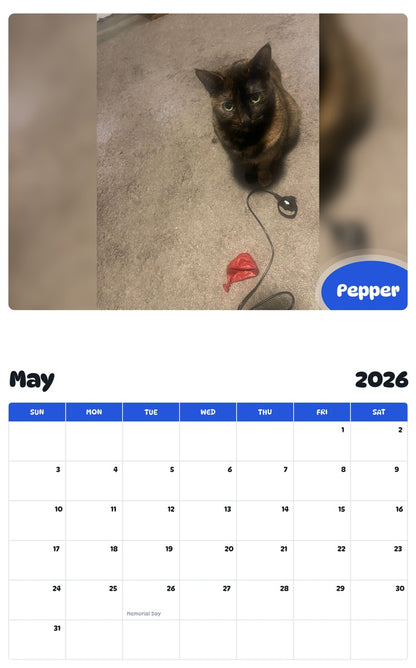2026 - 2027 Pepper - Pawidols Pet Calendar