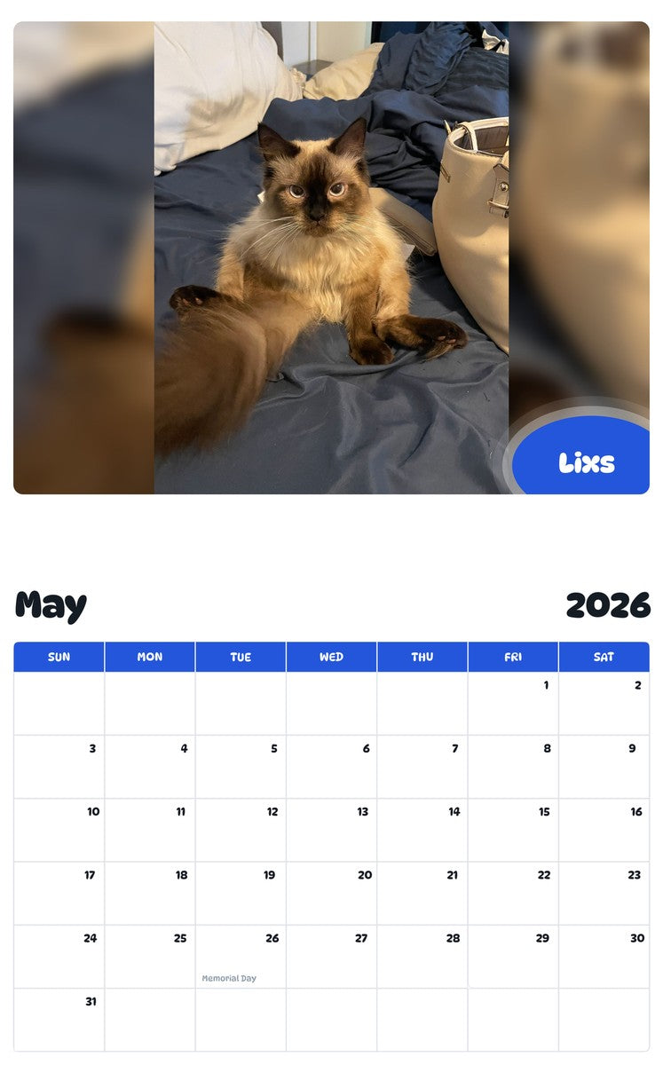 2026 - 2027 Lixs - Pawidols Pet Calendar