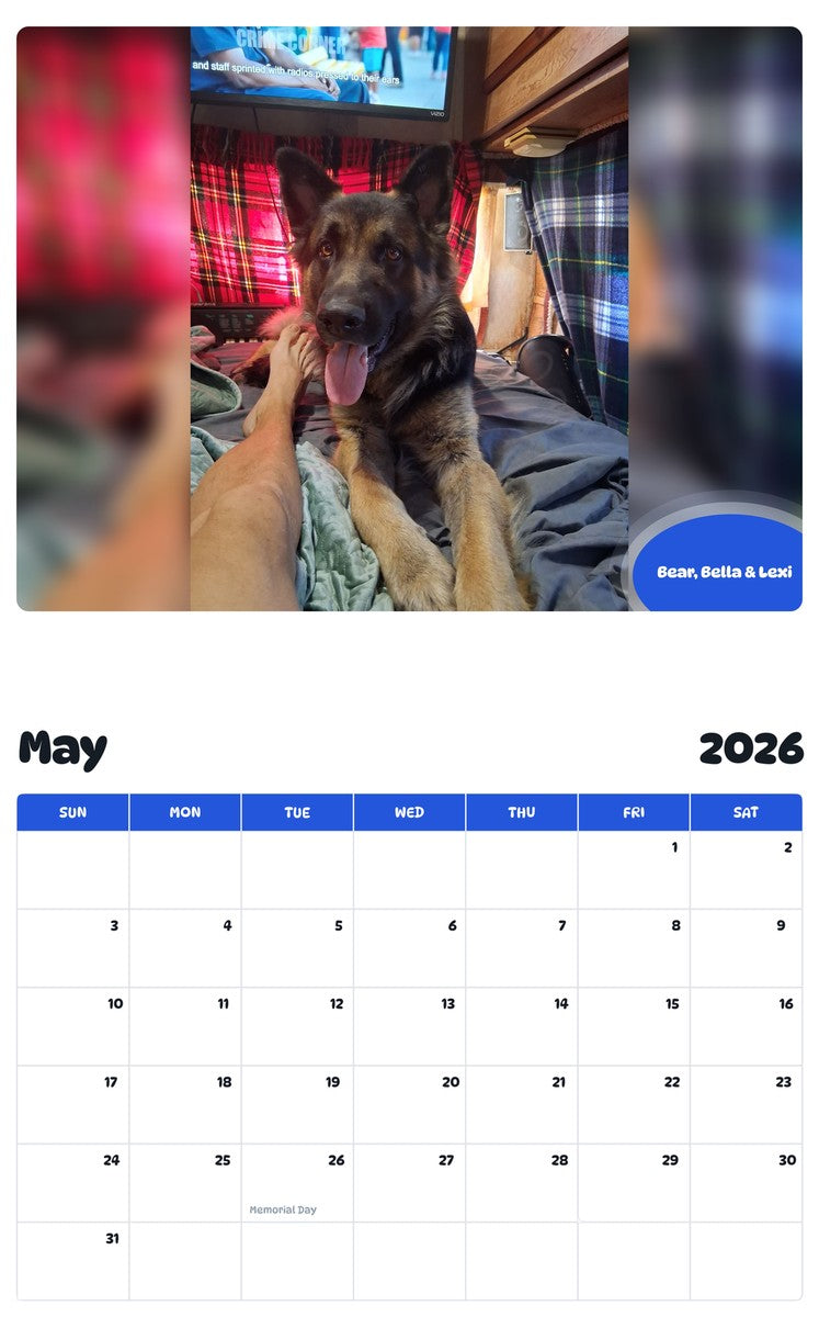 2026 - 2027 Bear, Bella & Lexi - Pawidols Pet Calendar
