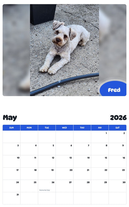 2026 - 2027 Fred - Pawidols Pet Calendar