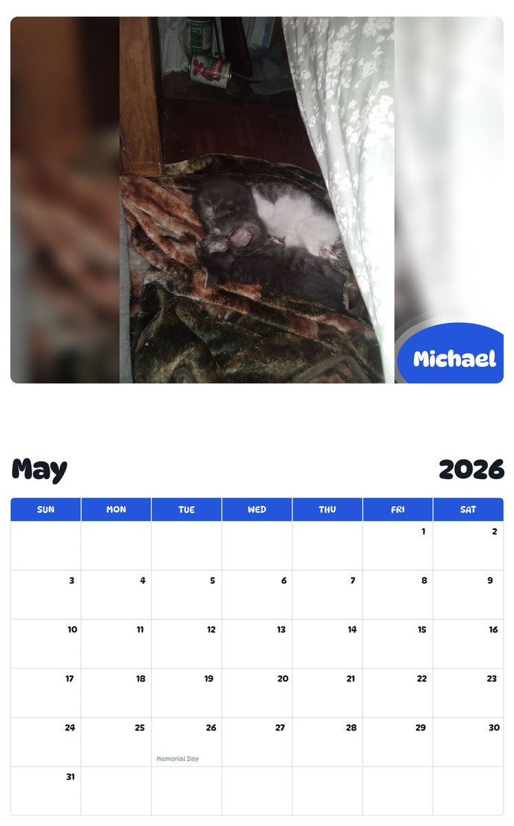 2026 - 2027 Michael - Pawidols Pet Calendar