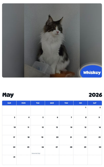 2026 - 2027 Whiskey - Pawidols Pet Calendar