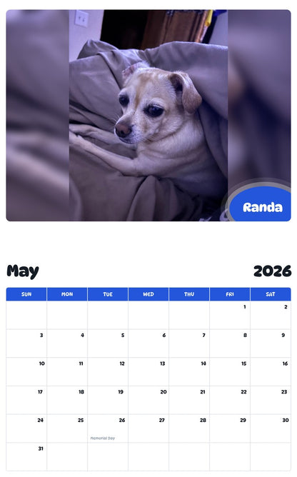 2026 - 2027 Randa - Pawidols Pet Calendar