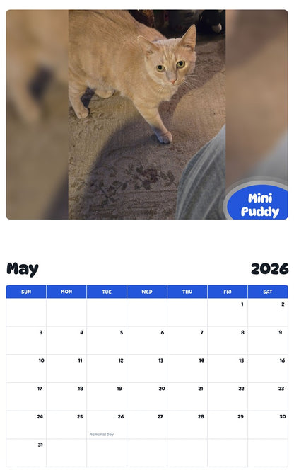 2026 - 2027 Mini Puddy - Pawidols Pet Calendar