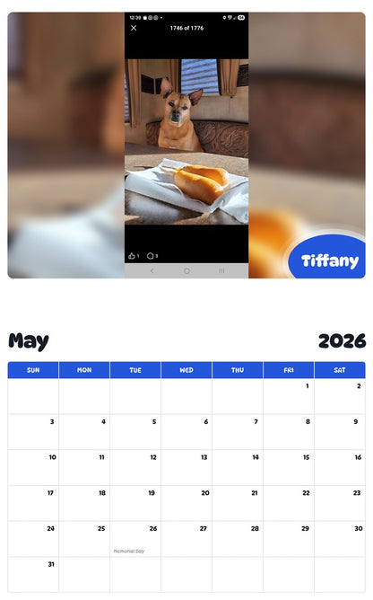 2026 - 2027 Tiffany - Pawidols Pet Calendar