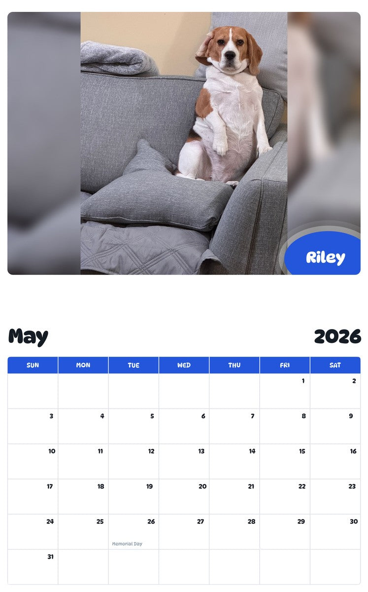 2026 - 2027 Riley - Pawidols Pet Calendar