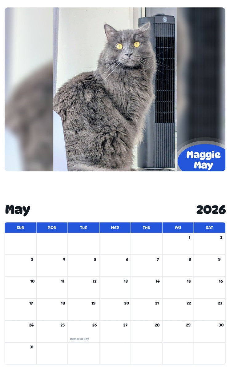 2026 - 2027 Maggie May - Pawidols Pet Calendar