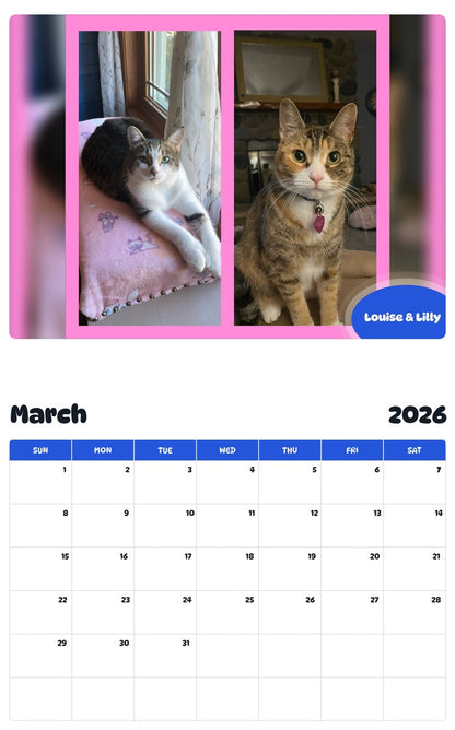 November 2025 - October 2026 Louise & Lilly - Pawidols Pet Calendar