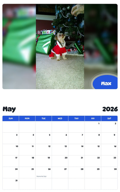 2026 - 2027 Max - Pawidols Pet Calendar