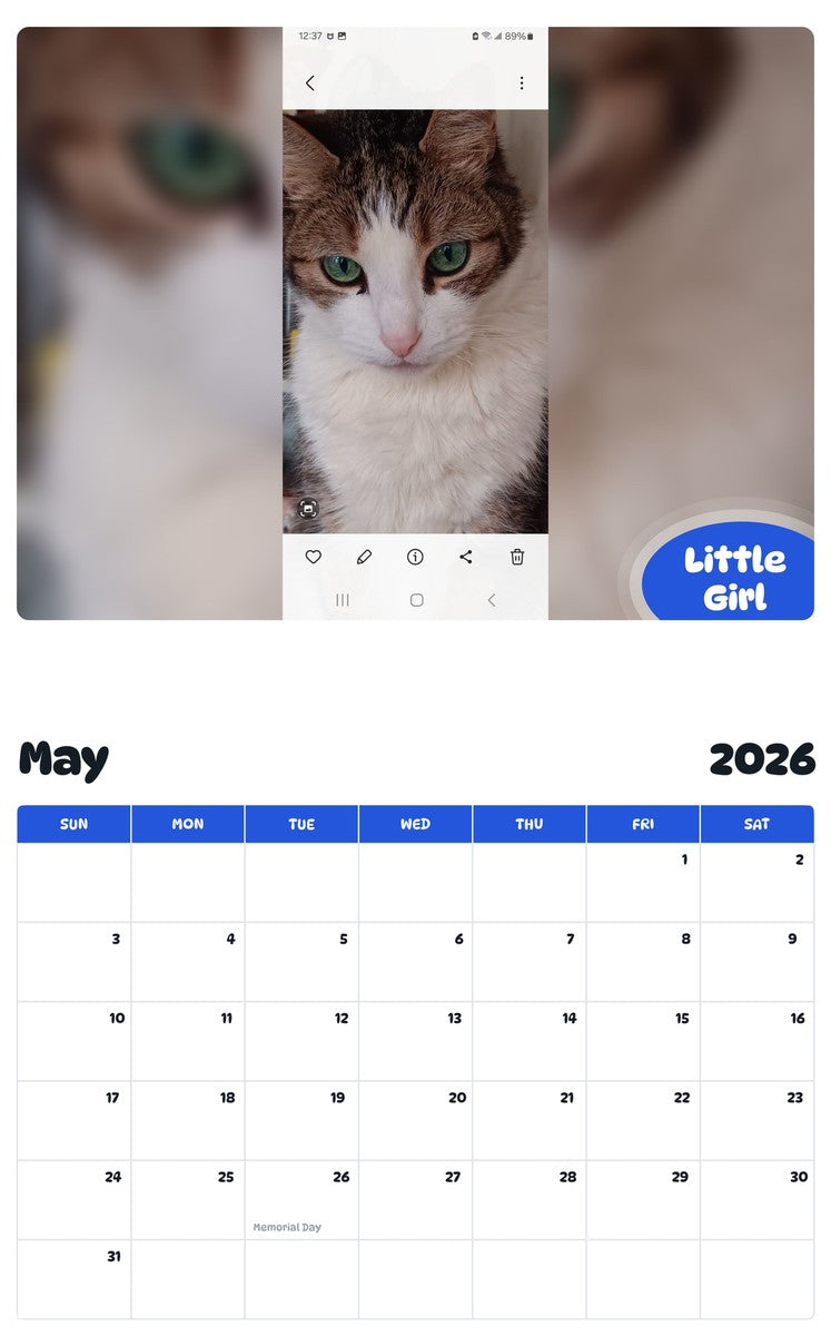 2026 - 2027 Little Girl - Pawidols Pet Calendar