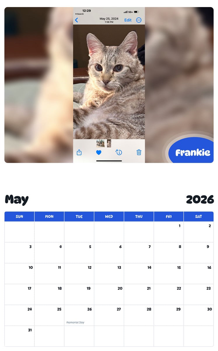 2026 - 2027 Frankie - Pawidols Pet Calendar