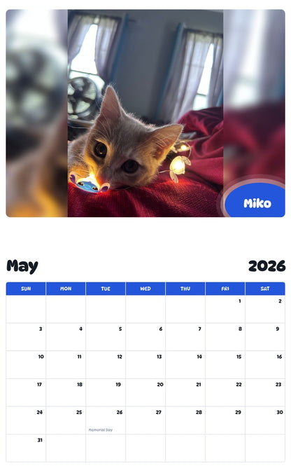 2026 - 2027 Miko - Pawidols Pet Calendar