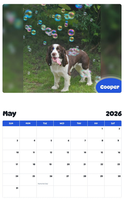 2026 - 2027 Cooper - Pawidols Pet Calendar