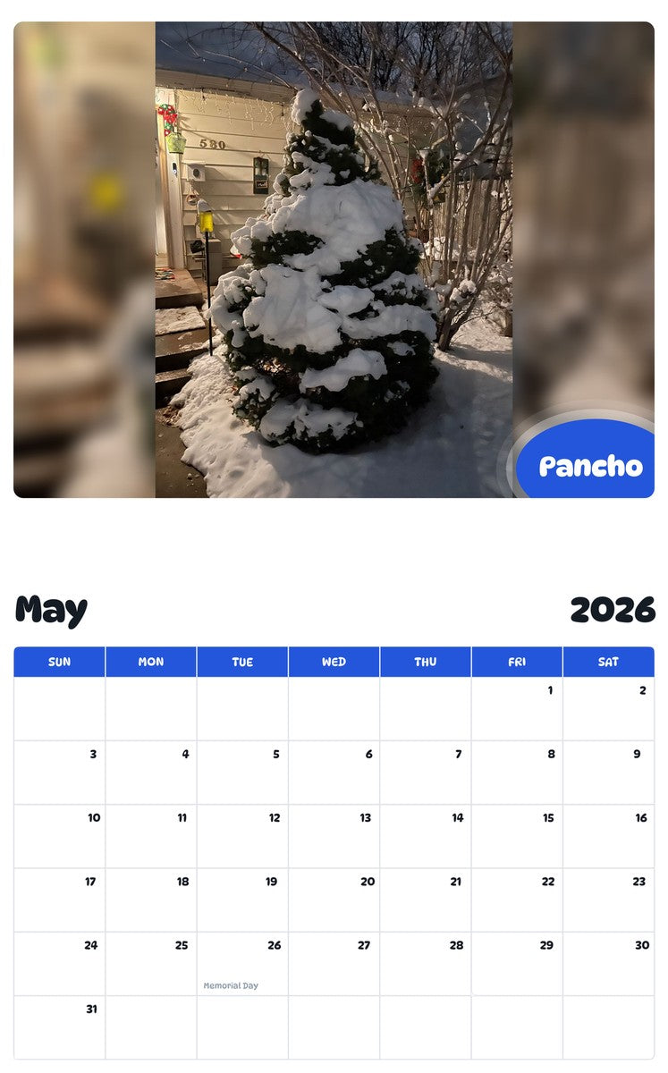 2026 - 2027 Pancho - Pawidols Pet Calendar