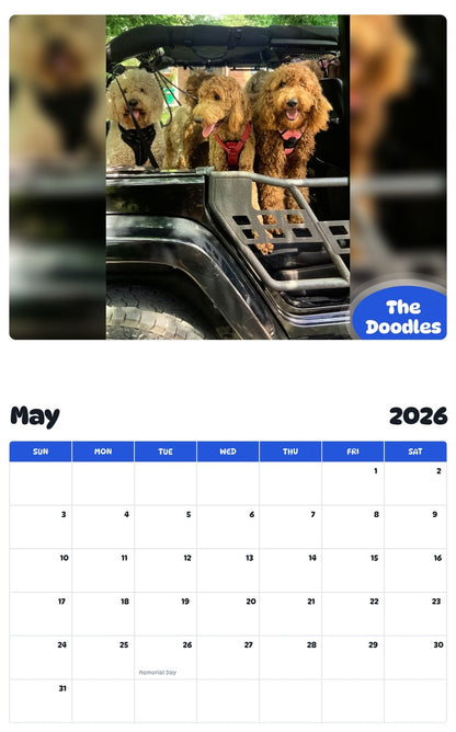 2026 - 2027 The Doodles - Pawidols Pet Calendar