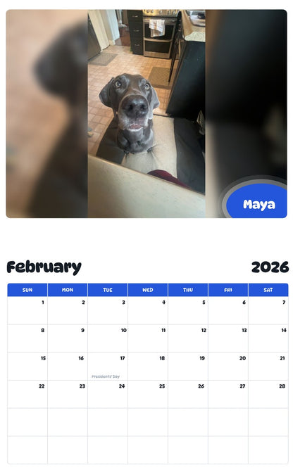 October 2025 - September 2026 Maya - Pawidols Pet Calendar