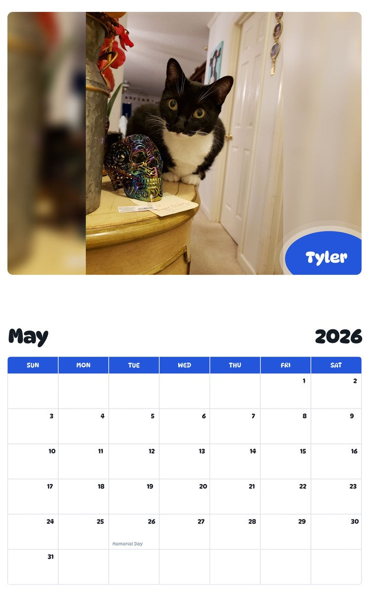 2026 - 2027 Tyler - Pawidols Pet Calendar