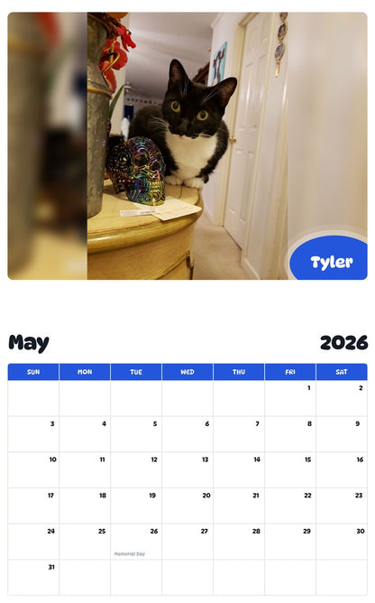 2026 - 2027 Tyler - Pawidols Pet Calendar