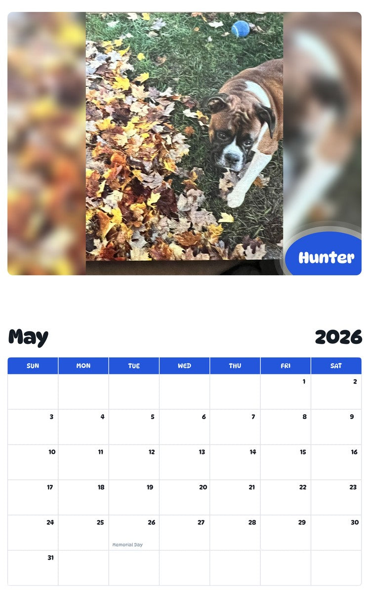 2026 - 2027 Hunter - Pawidols Pet Calendar