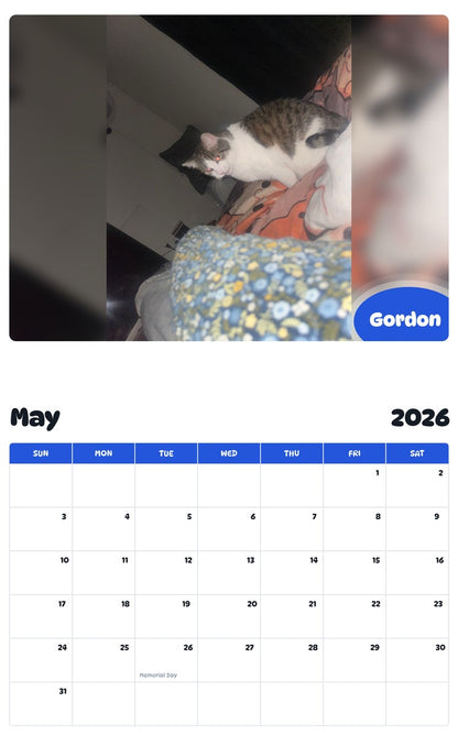 2026 - 2027 Gordon - Pawidols Pet Calendar