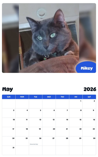 2026 - 2027 Mikey - Pawidols Pet Calendar