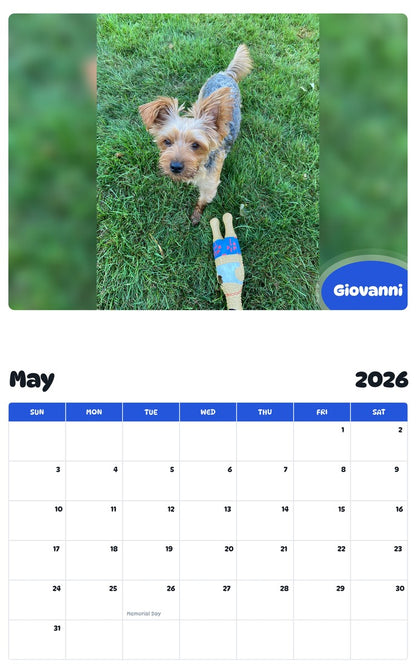 2026 - 2027 Giovanni - Pawidols Pet Calendar