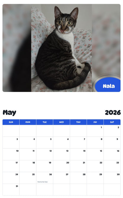 2026 - 2027 Nala - Pawidols Pet Calendar