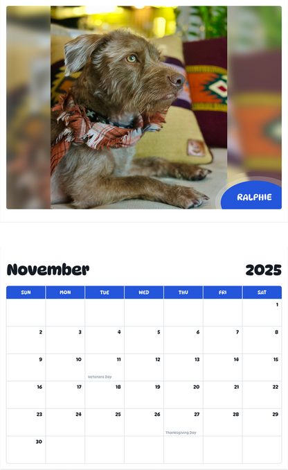 July 2025 - June 2026 Ralphie - Pawidols Pet Calendar
