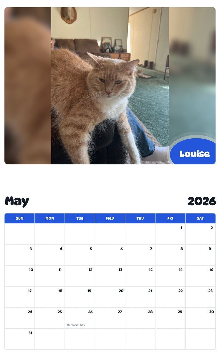 2026 - 2027 Louise - Pawidols Pet Calendar