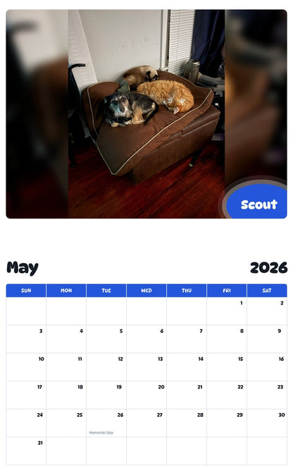 2026 - 2027 Scout - Pawidols Pet Calendar