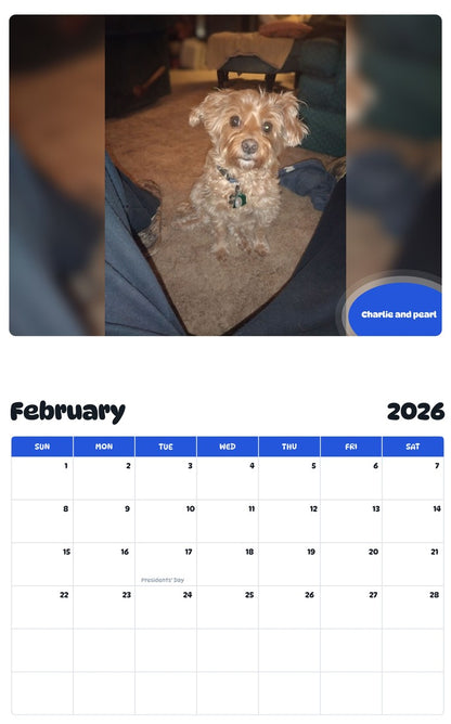 October 2025 - September 2026 Charlie and pearl - Pawidols Pet Calendar