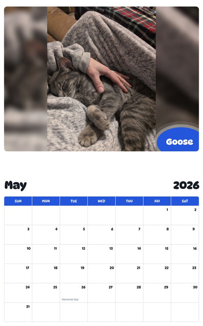 2026 - 2027 Goose - Pawidols Pet Calendar