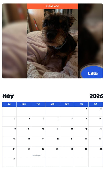 2026 - 2027 Lulu - Pawidols Pet Calendar