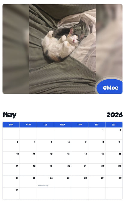 2026 - 2027 Chloe - Pawidols Pet Calendar