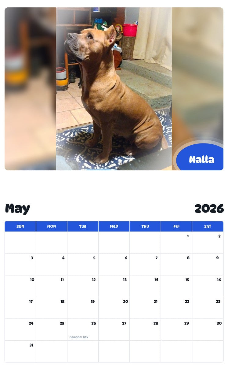 2026 - 2027 Nalla - Pawidols Pet Calendar