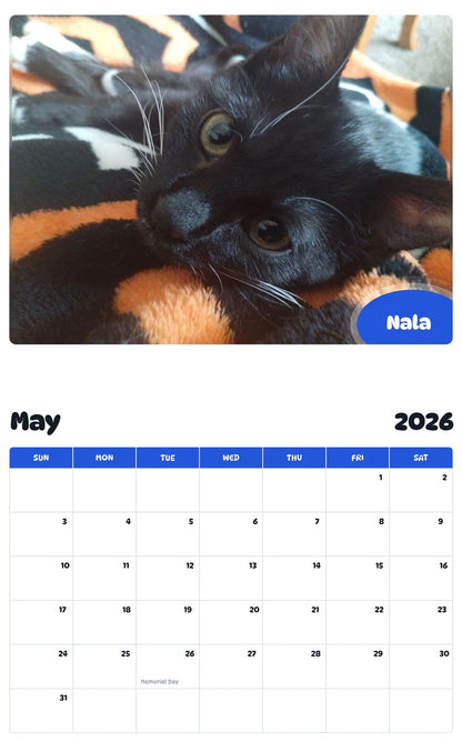 2026 - 2027 Nala - Pawidols Pet Calendar