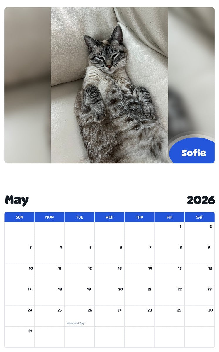 2026 - 2027 Sofie - Pawidols Pet Calendar