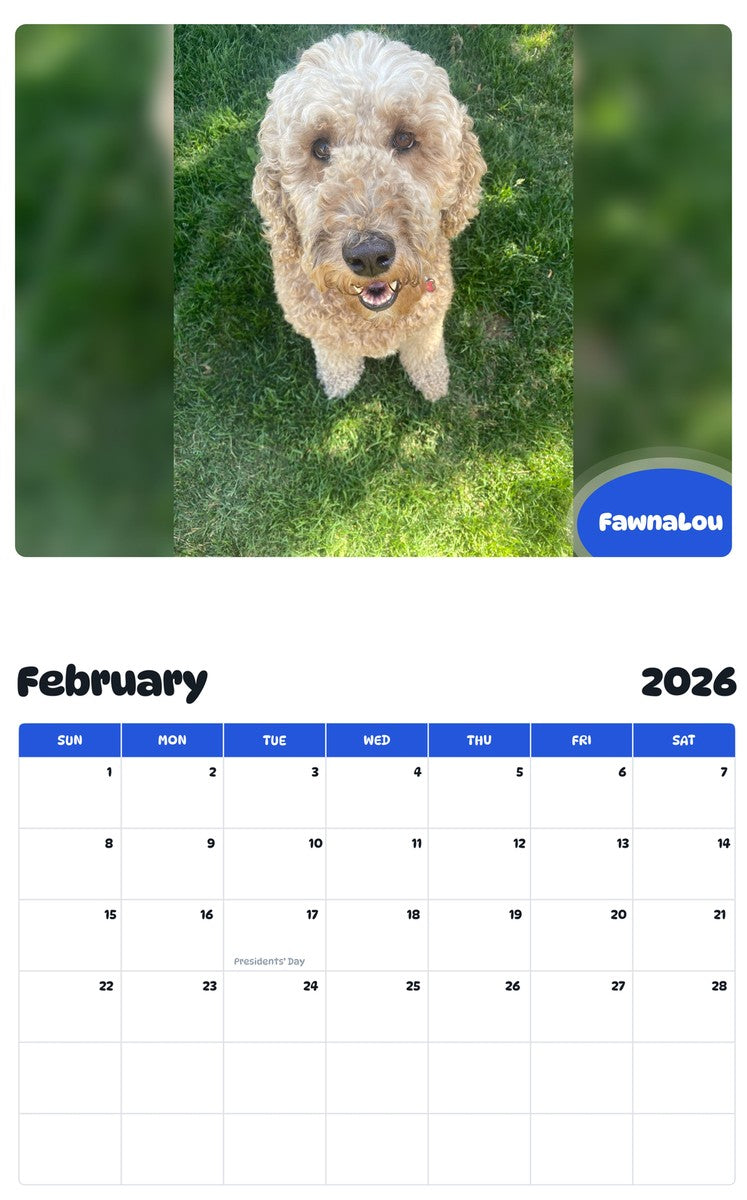 October 2025 - September 2026 FawnaLou - Pawidols Pet Calendar