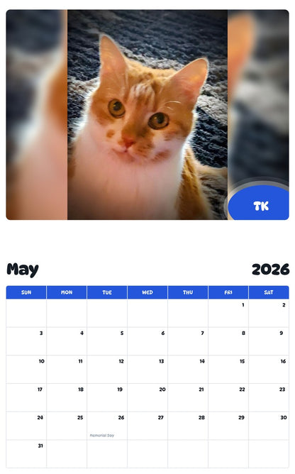 2026 - 2027 TK - Pawidols Pet Calendar
