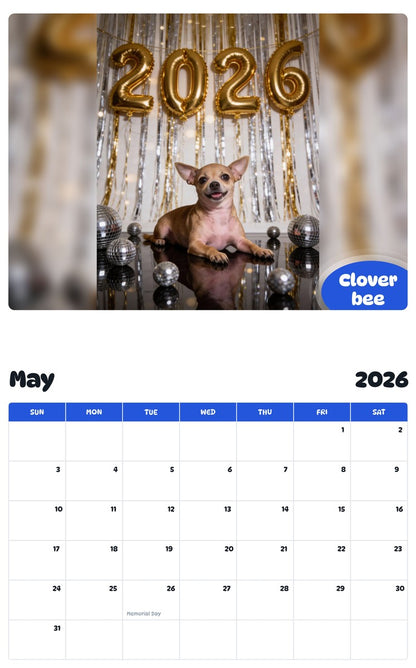 2026 - 2027 Clover bee - Pawidols Pet Calendar